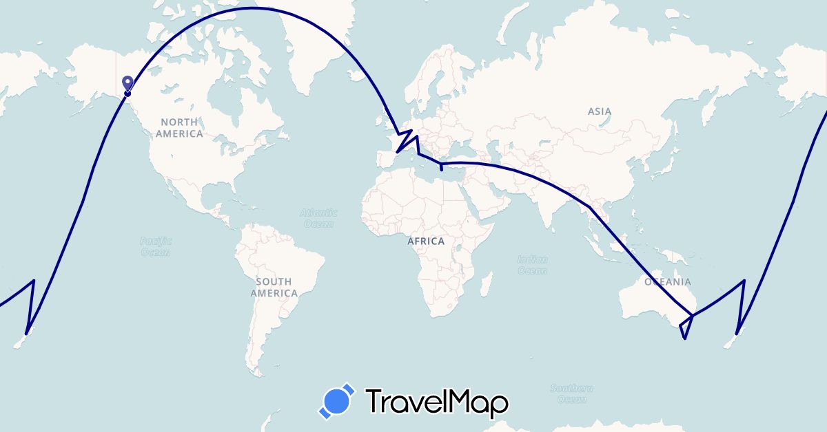 TravelMap itinerary: driving in Andorra, Australia, Canada, Germany, Fiji, France, United Kingdom, Greece, Italy, Cambodia, New Zealand, Thailand, United States (Asia, Europe, North America, Oceania)